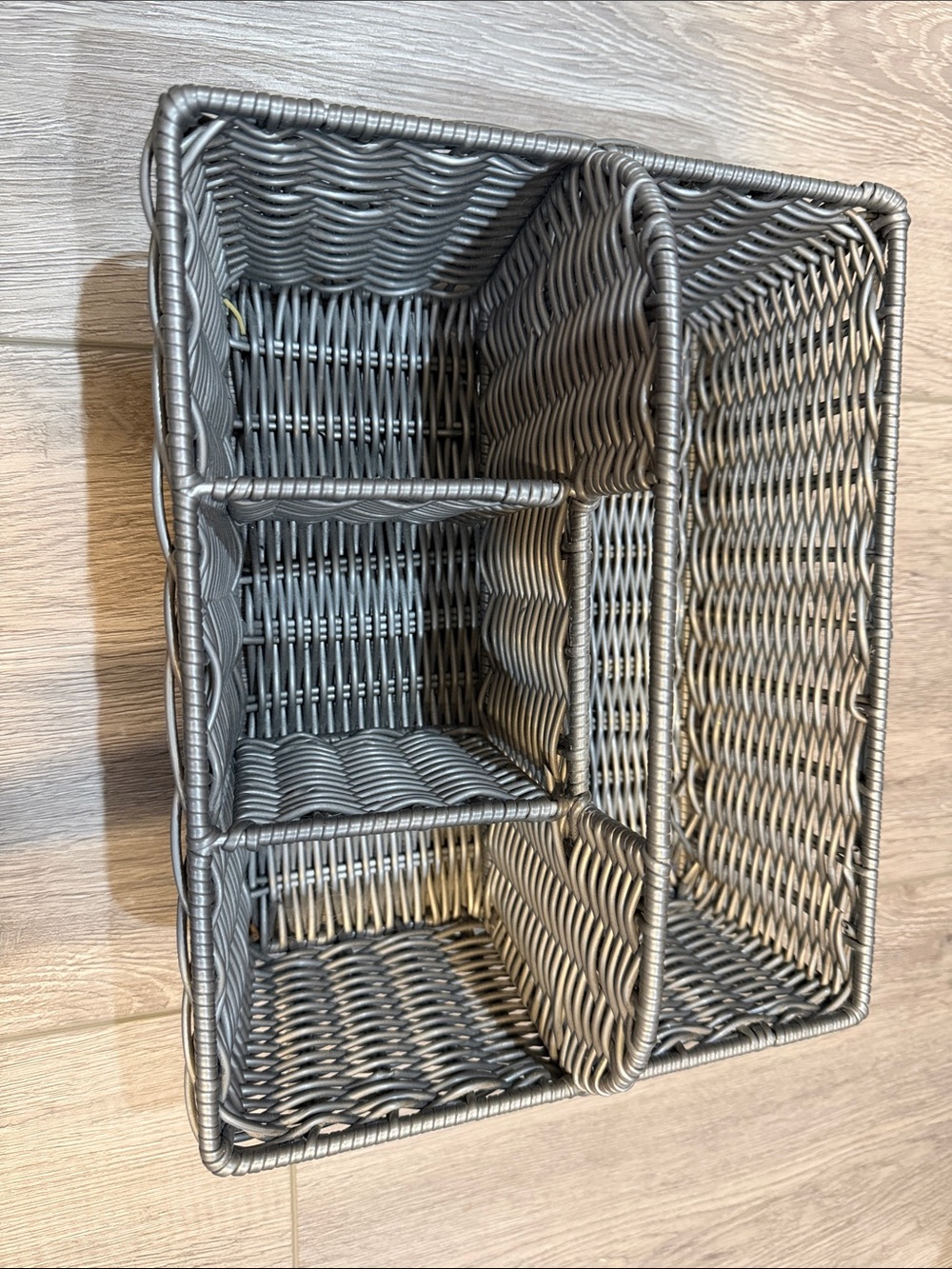 Gray Woven Storage Basket - Handled Home Accent - Picture 2 of 4